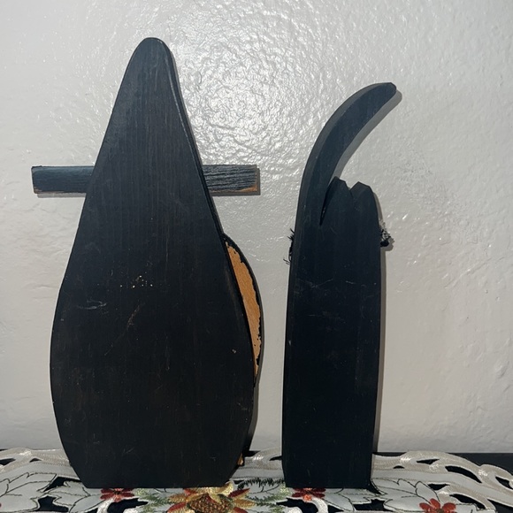 Witch & Black Cat Wood Statuettes Rustic Autumn Home Décor Tender Heart Treasure - Picture 8 of 9